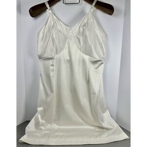 VTG Sears Babydoll Slip Dress Coquette Romantic Lace Nylon Ivory Sz 38 Short